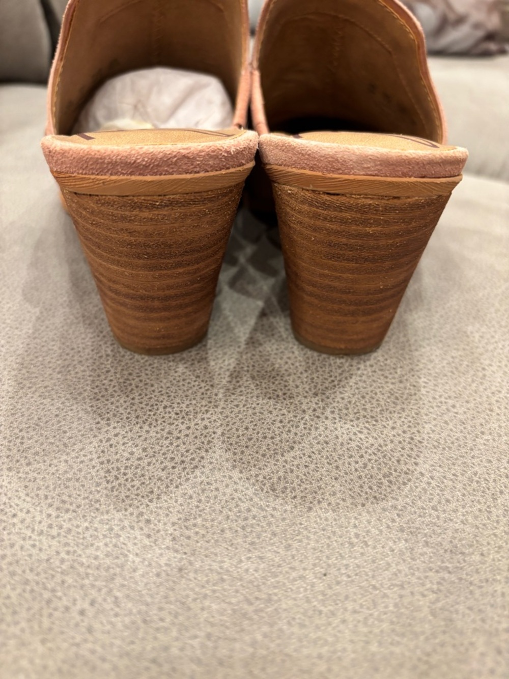 Sleek Slip-On Suede Mules in Dusty Rose suede by zodiac - Picture 8 of 10